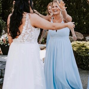 Sky blue bridesmaid dress